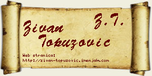 Živan Topuzović vizit kartica